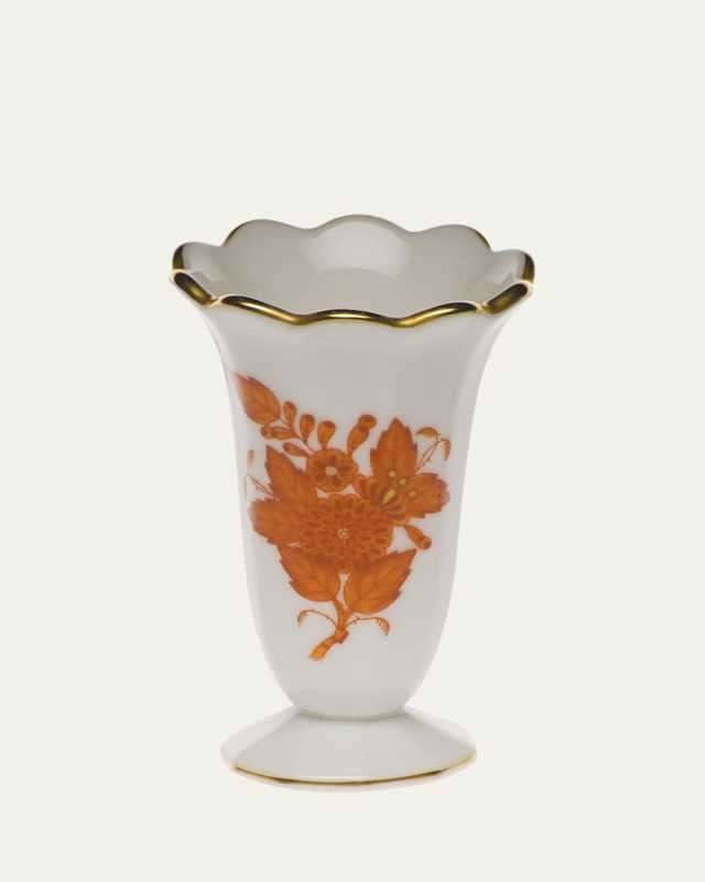 Chinese Boutique Rust Scalloped Bud Vase